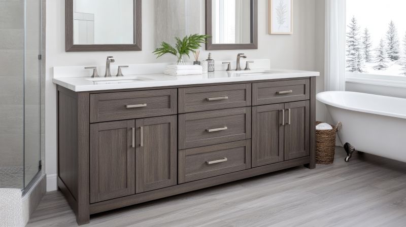 Floating Vanity and Double Sinks